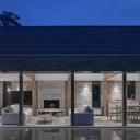 Oxfordshire House / Pool House with doors open