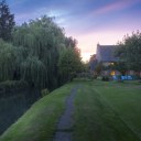 Contemporary Extension / Sunset across the lawn
