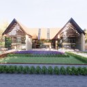 The Twin Barn House / Perspective View 02