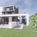 Modern House Extension and Alterations / Perspective View 01