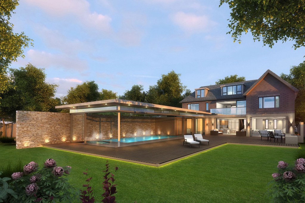New Build House & Pool / Rendered view of proposals
