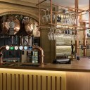 The Plough, Central Oxford / Ground floor bar showing hanging beer tanks behind