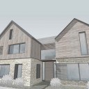 Full house remodelling / Design model for the proposals - front