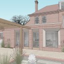 Rectory extension and refurb / Design model of extension and outdoor living 2
