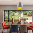 House in Chingford, London. Extension and Garden Works. / Dining room connecting the garden