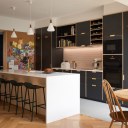 Charred House / Charred House - Kitchen with Living Beyond