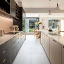 Charred House / Charred House - Kitchen with view to Garden
