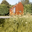 Off-grid Tiny Cabin / Corten Cabin - Side View