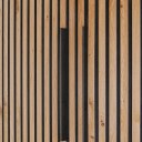 Wanstead / Oak panelling, black felt acoustic absorption