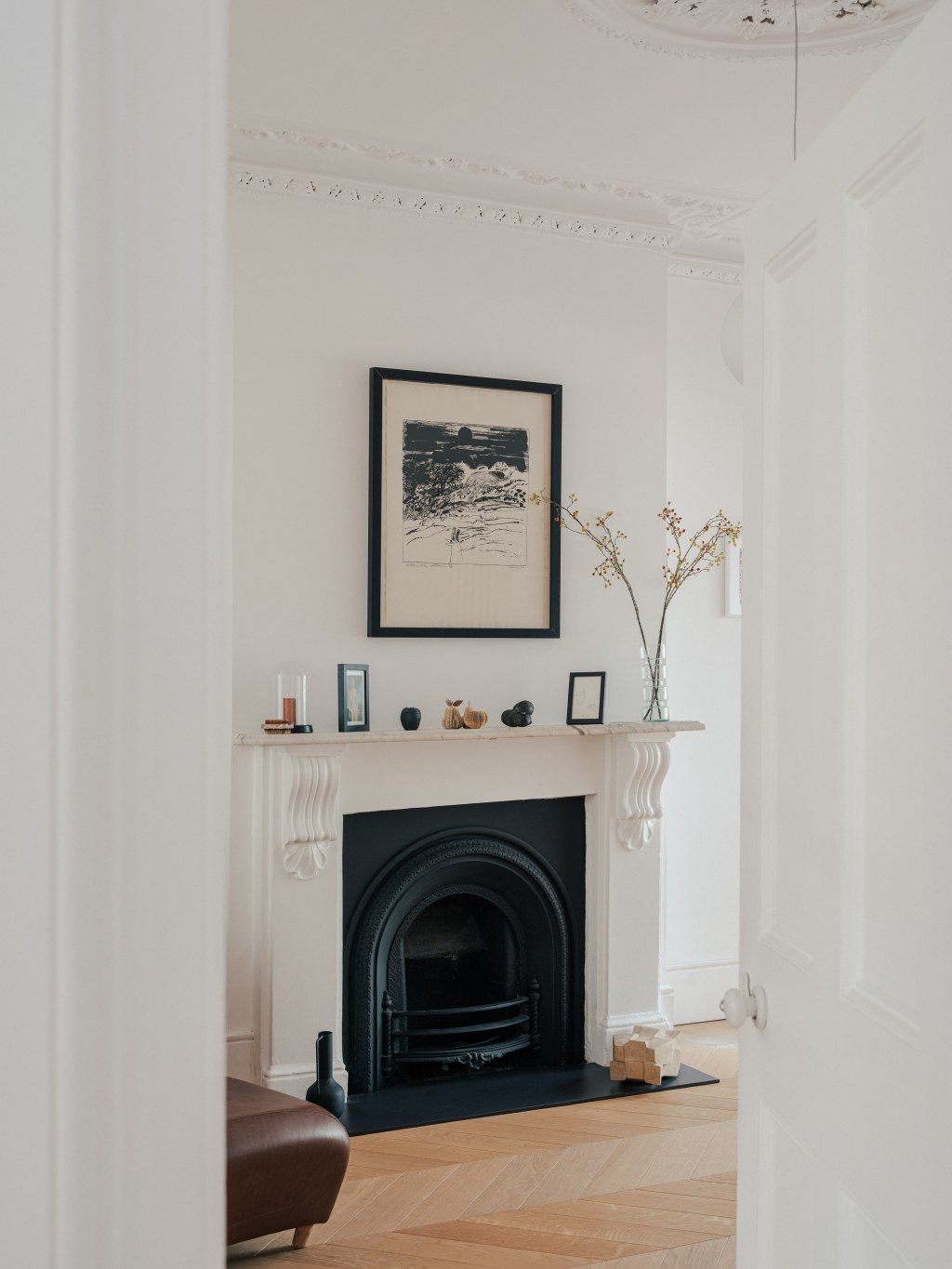 North London Victorian Villas / Fireplace to reading room