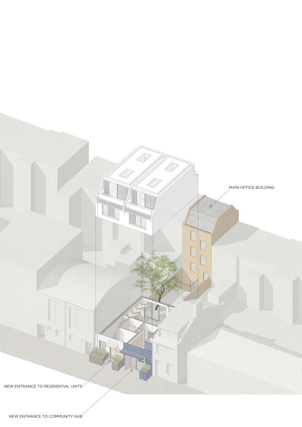 Willow Court Community Hub / 5 & 6 Purley Place, Ground Floor Axo